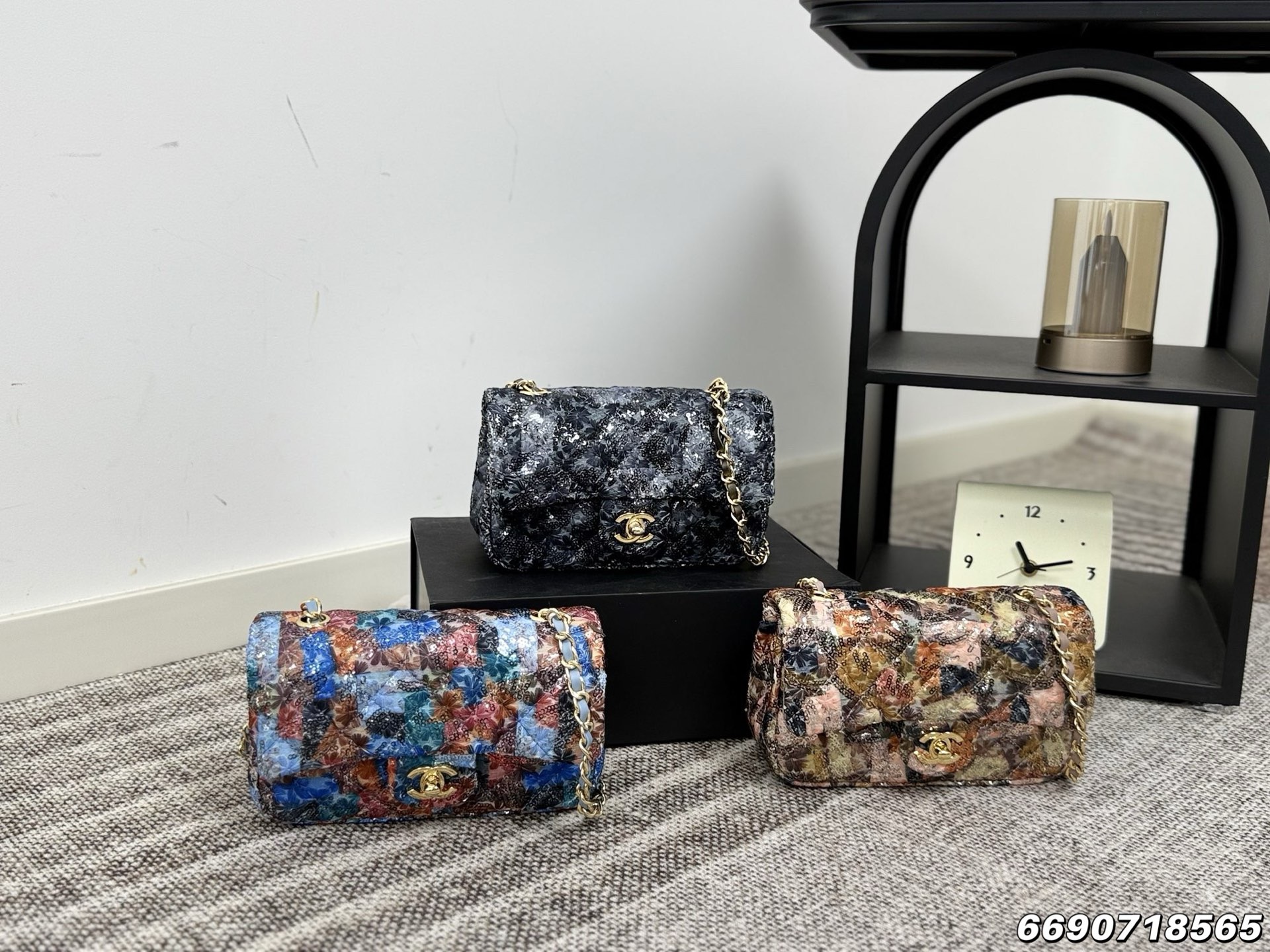 Chanel Sequined CF Chain Bag