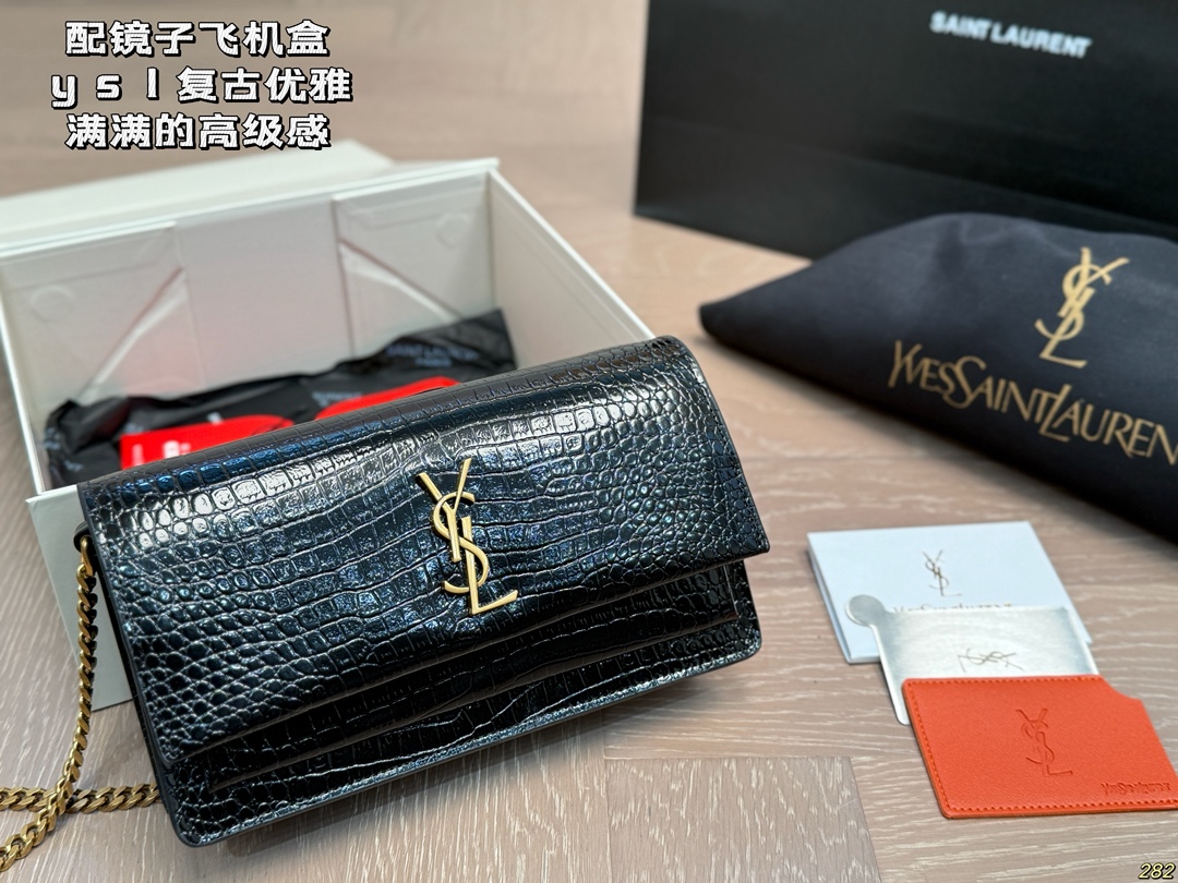 YSL Crocodile-pattern Bag