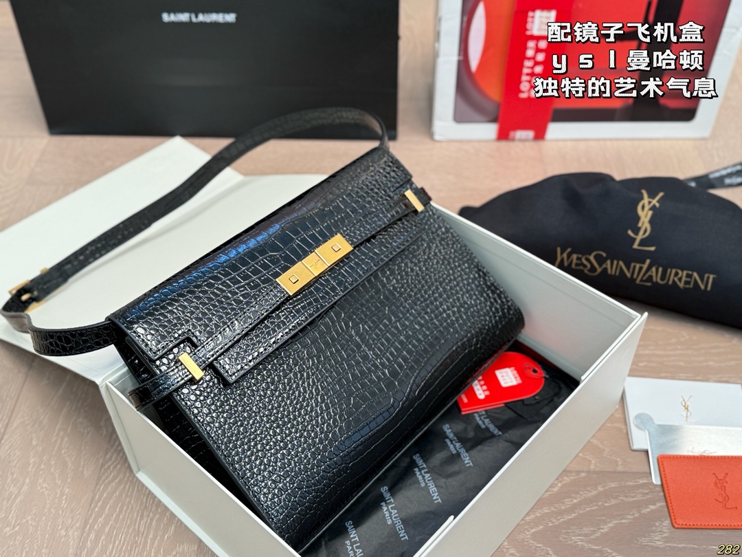 YSL Crocodile-pattern Bag