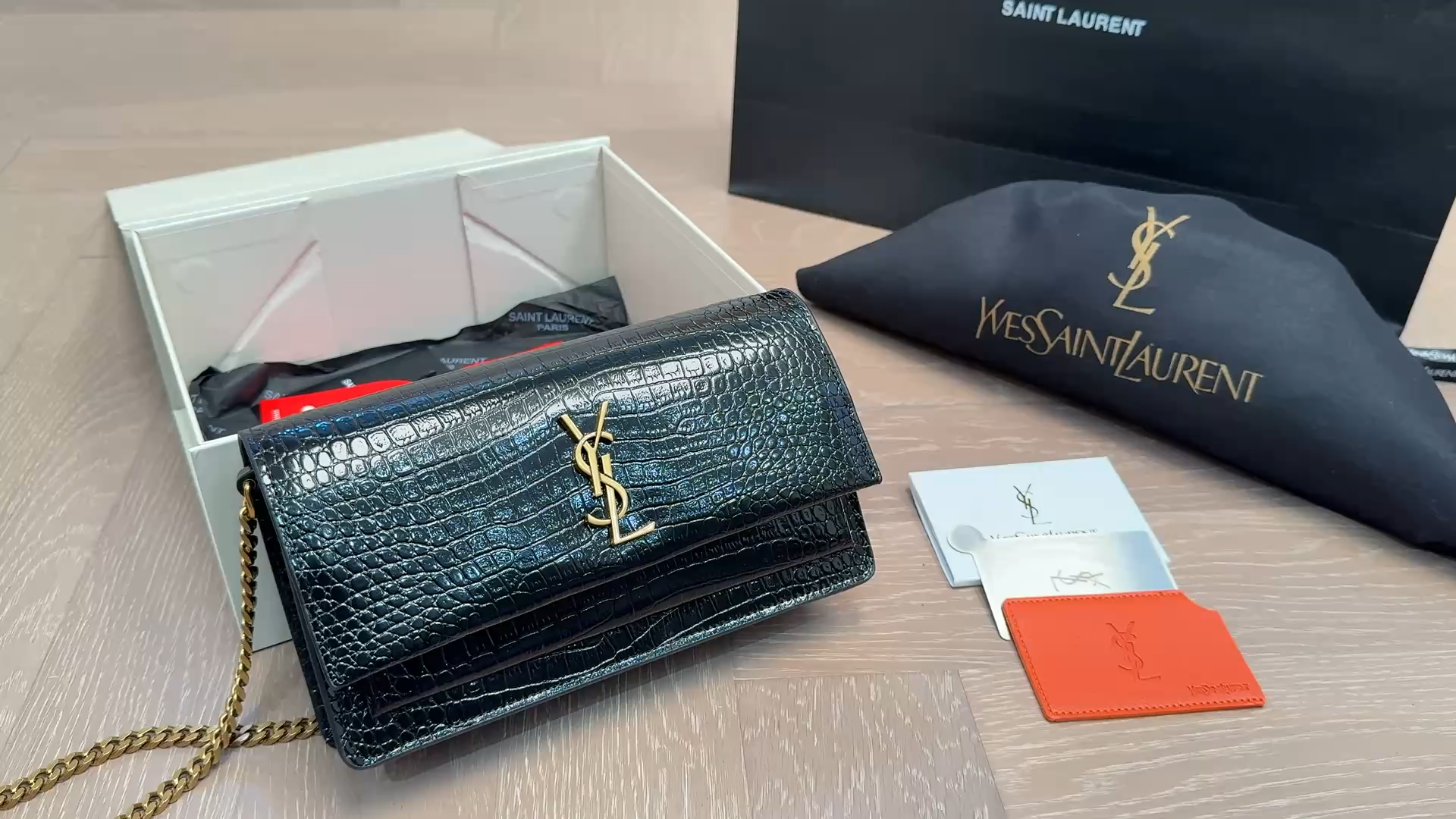 YSL Crocodile-pattern Bag