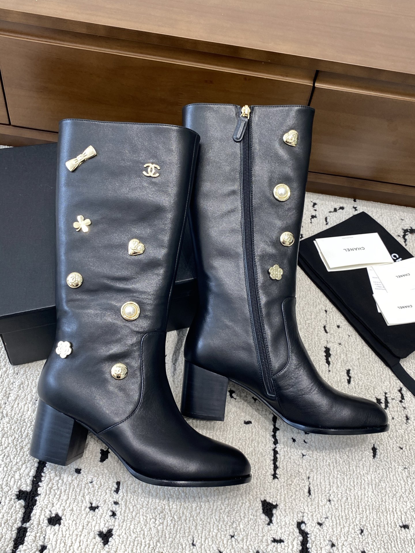 Chanel Pearl Rider Boots