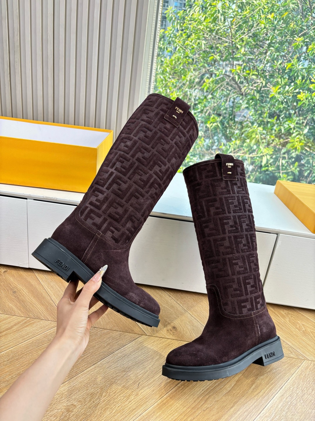 Fendi Filo Tall Suede Boots