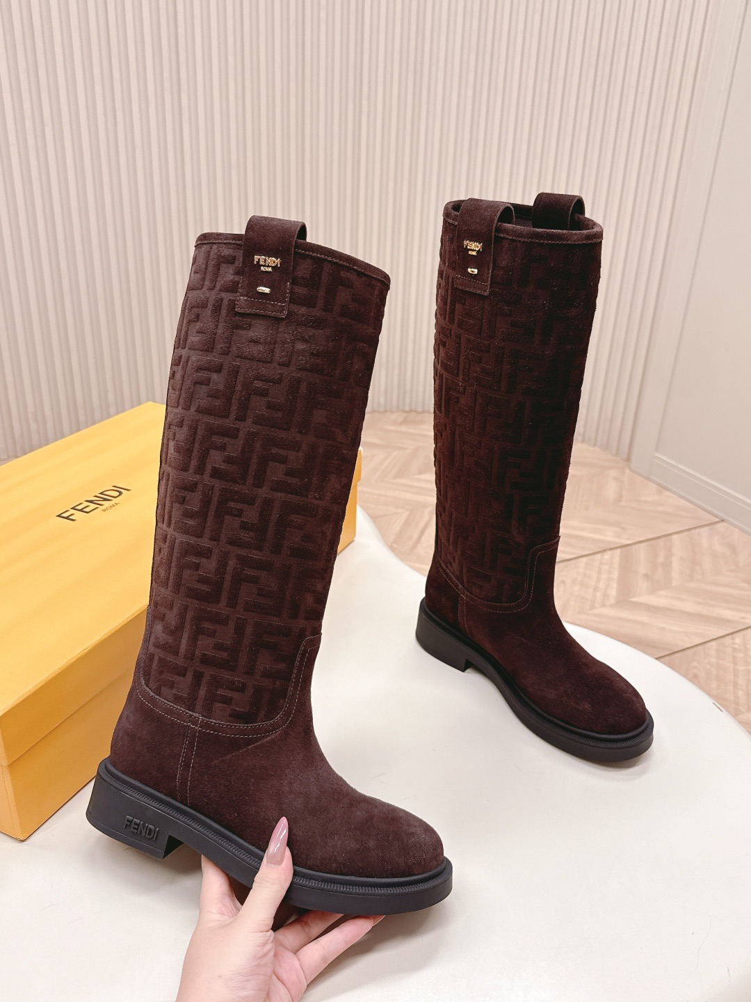 Fendi Filo Tall Suede Boots