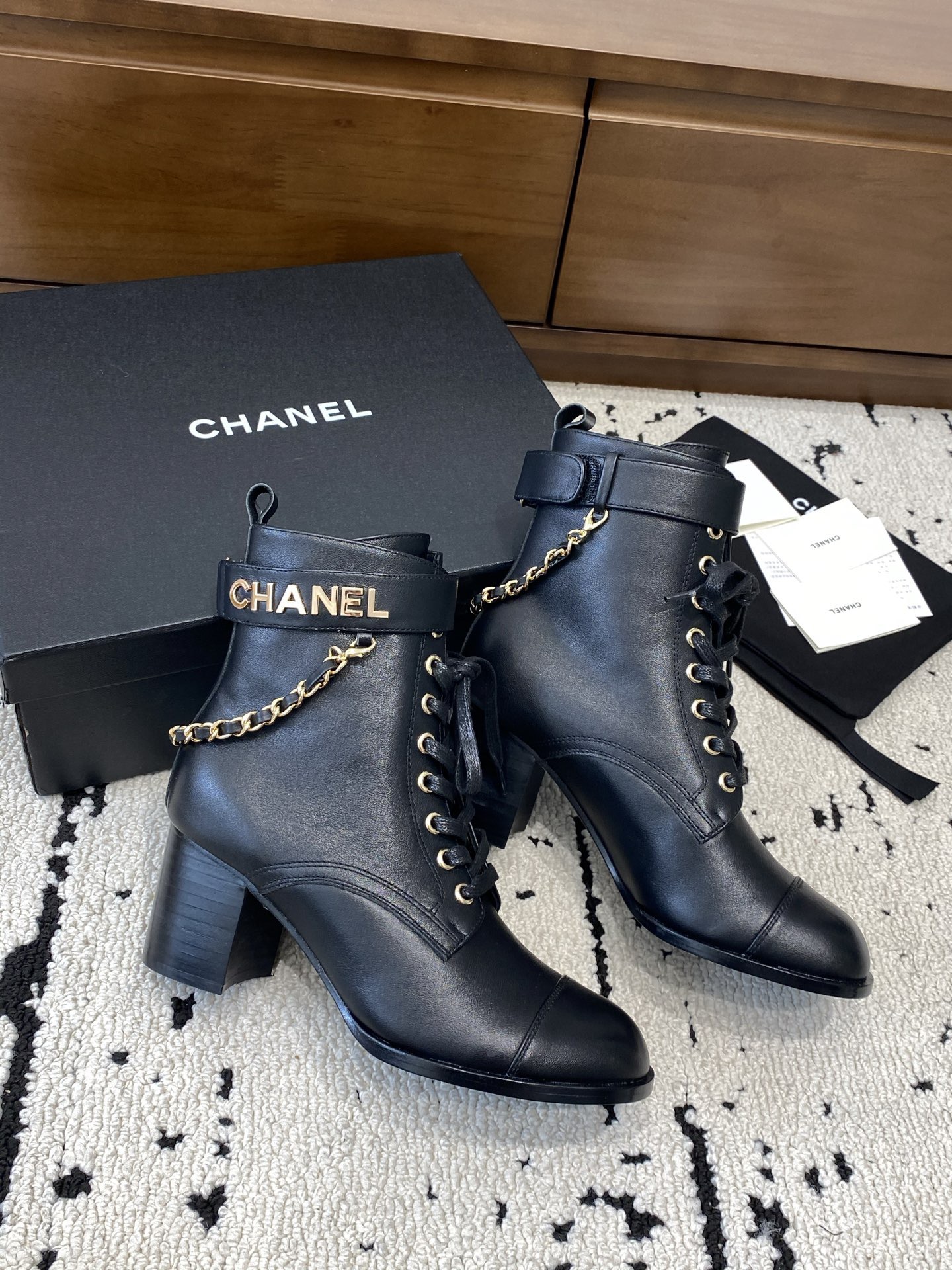 Chanel Chain Combat Boots