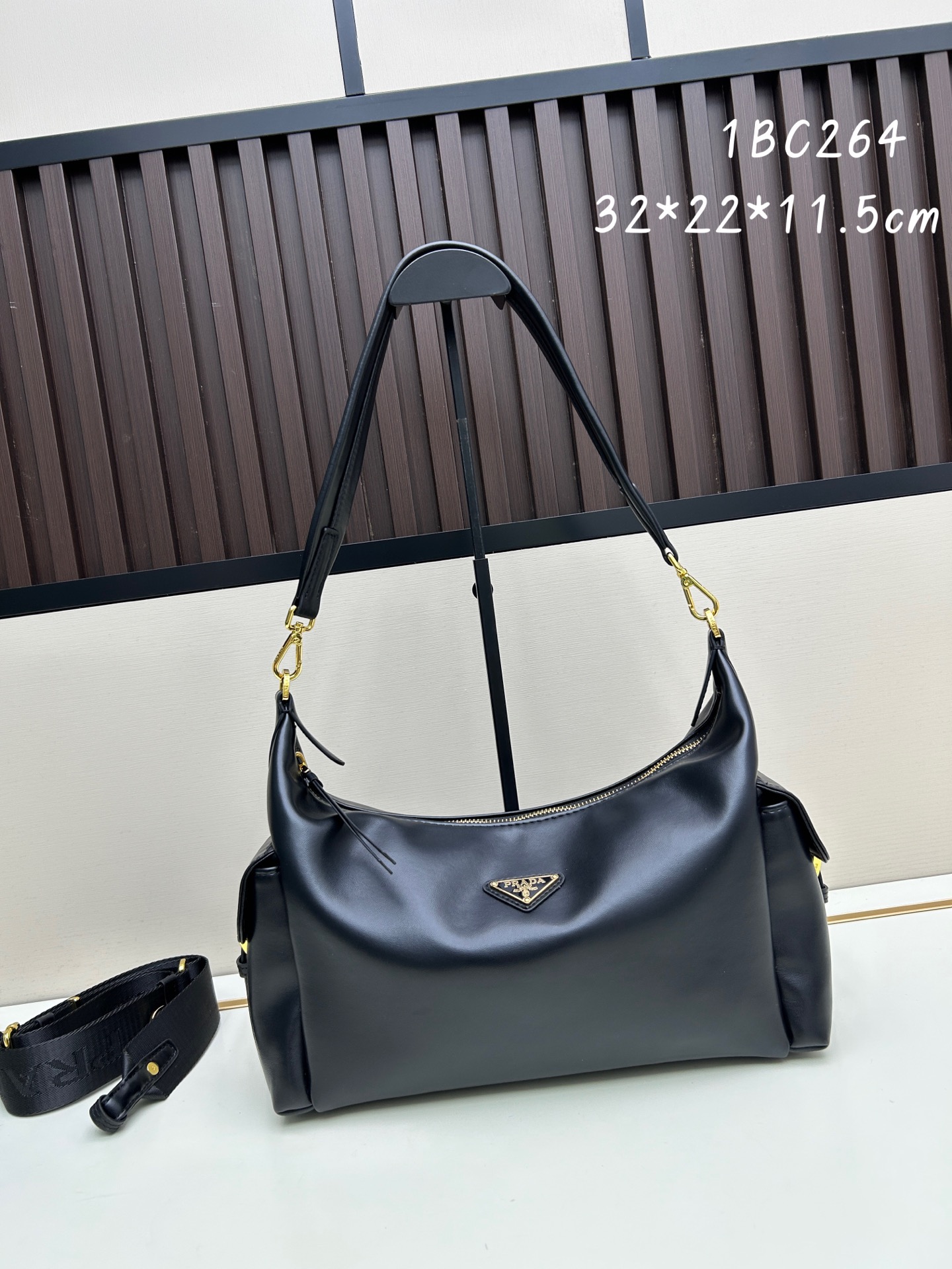 Prada 1BC264 Satin Explorer Bag