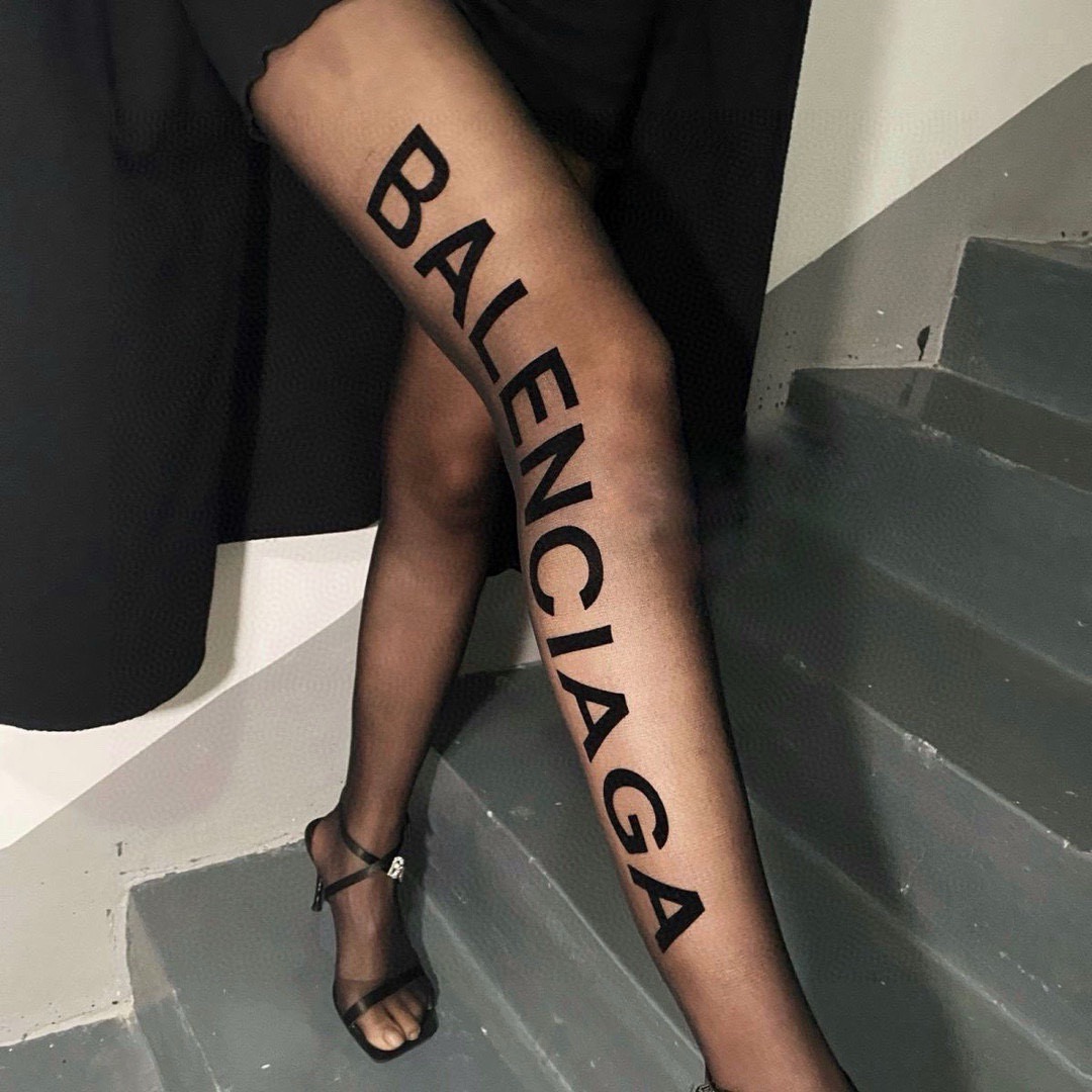 Balenciaga flocked letter stockings