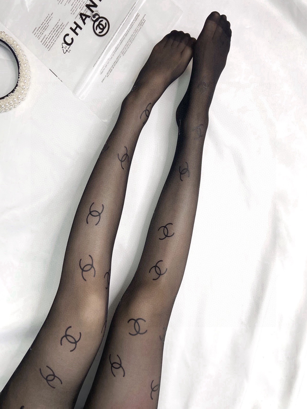Chanel Monogram Mesh Stockings