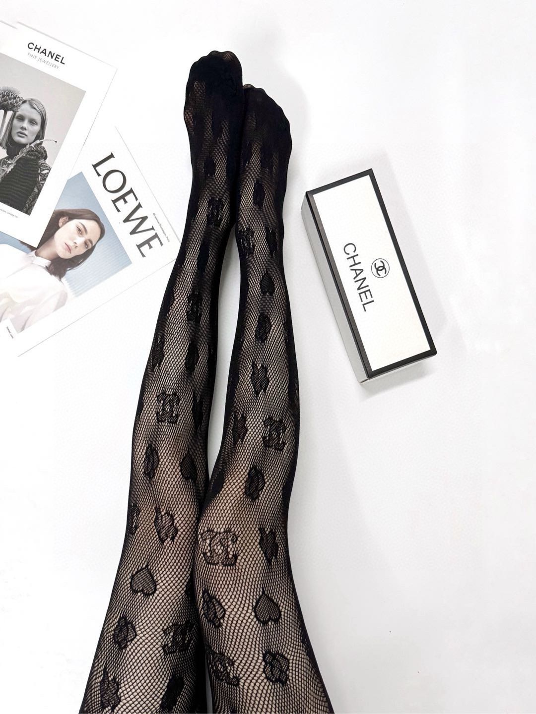 Chanel Black Fishnet Stockings