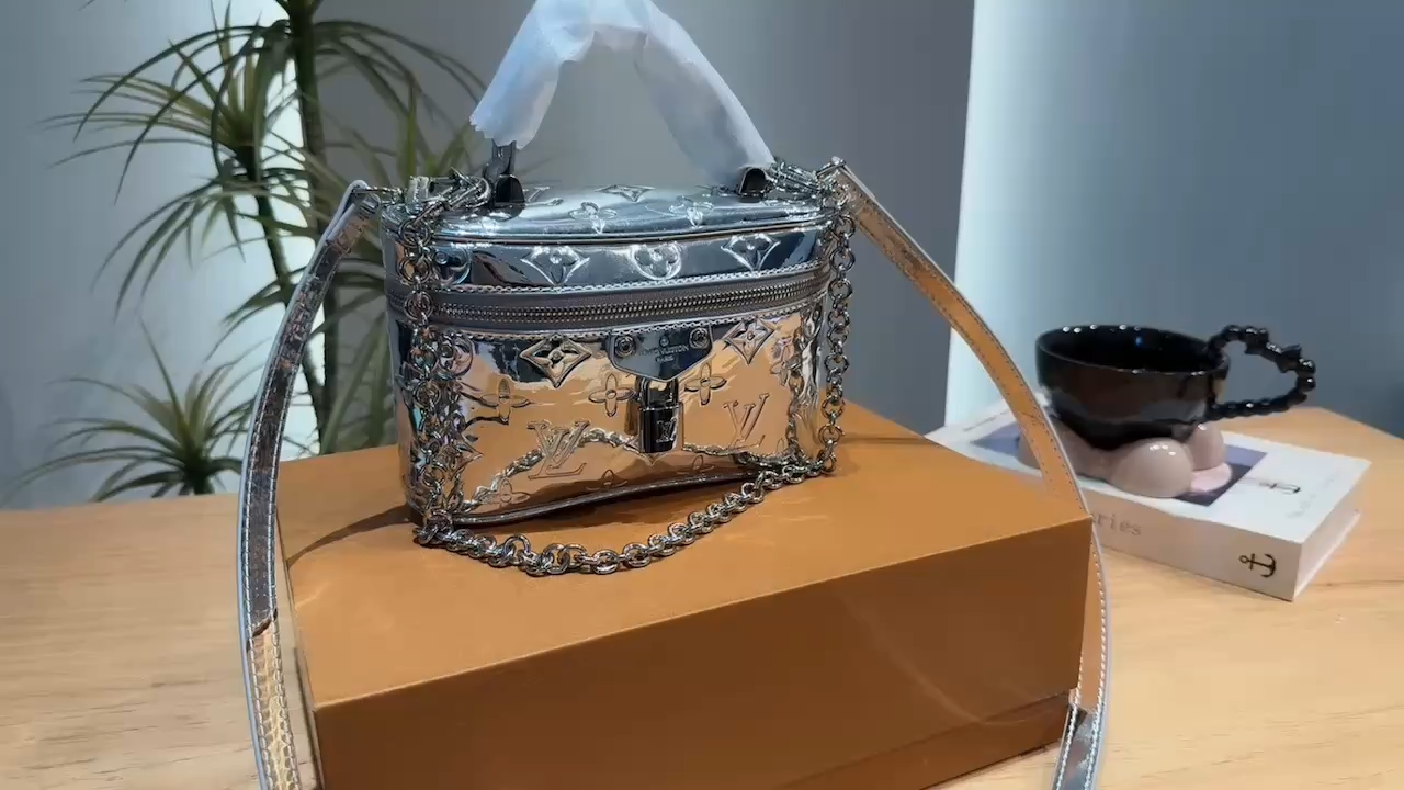 LV New Silver Makeup Bag