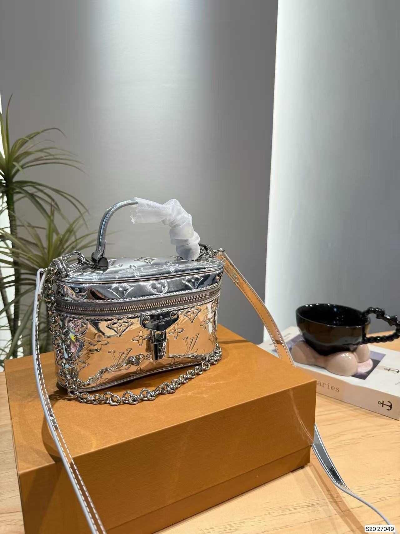 LV New Silver Makeup Bag