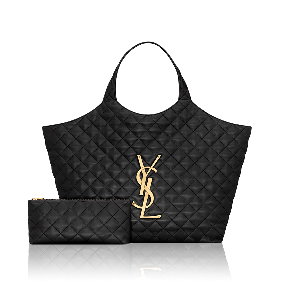 YSL Icare Maxi Shopping Bag Black