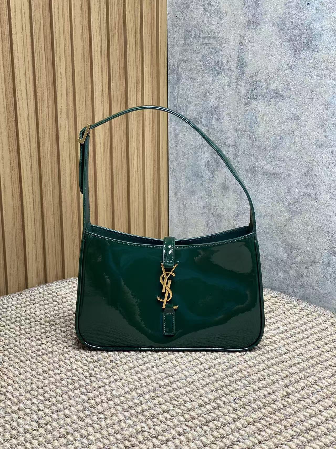 YSL New Lacquered Leather Underarm Bag