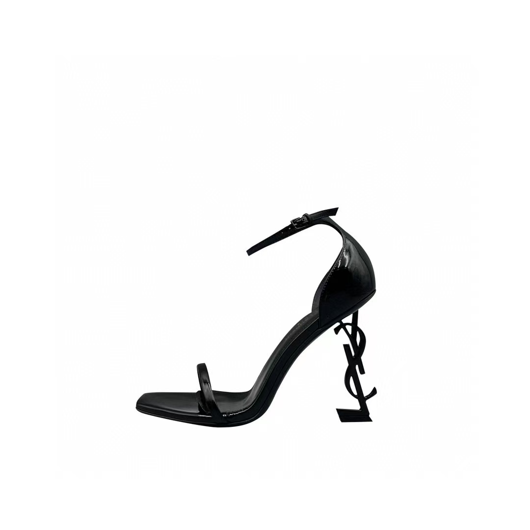 Saint Laurent Patent Leather Block Heel Pumps