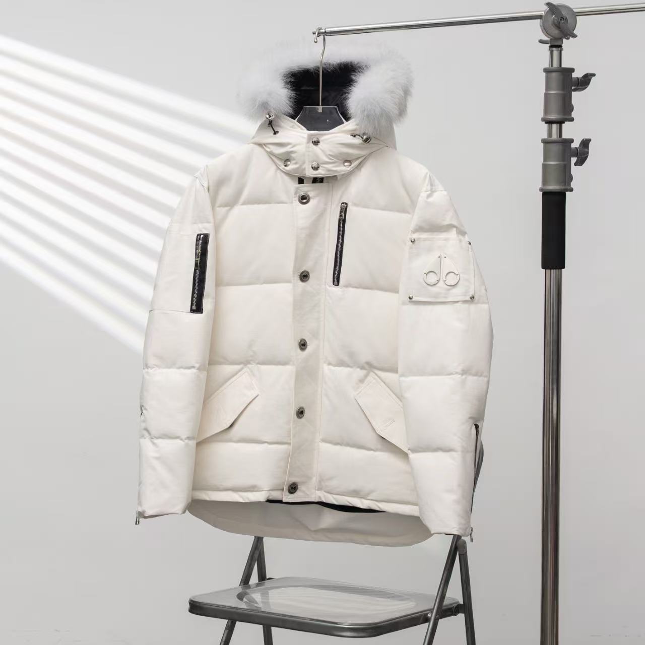 MOOSE KNUCKLES Oversized Scissors Hooded Fur-Trim Down Jacket