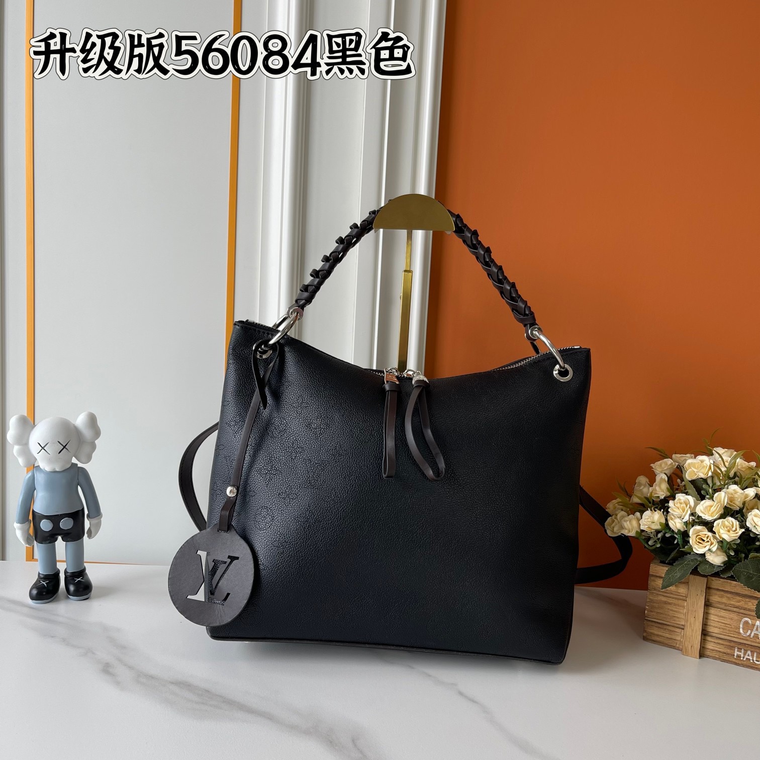 LOUIS YUITTON BEAUBOURGHOBO MM MAHINA BLACK32CM M56073