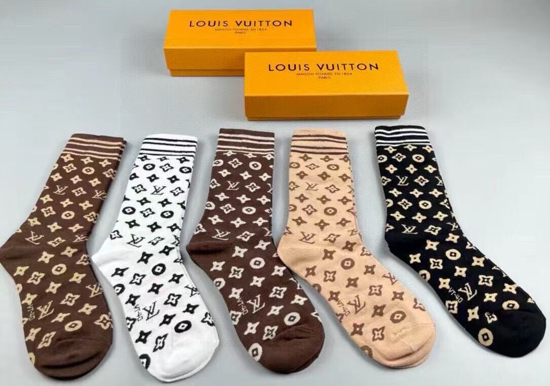 Lv Knee-High Socks [5 pairs per box]