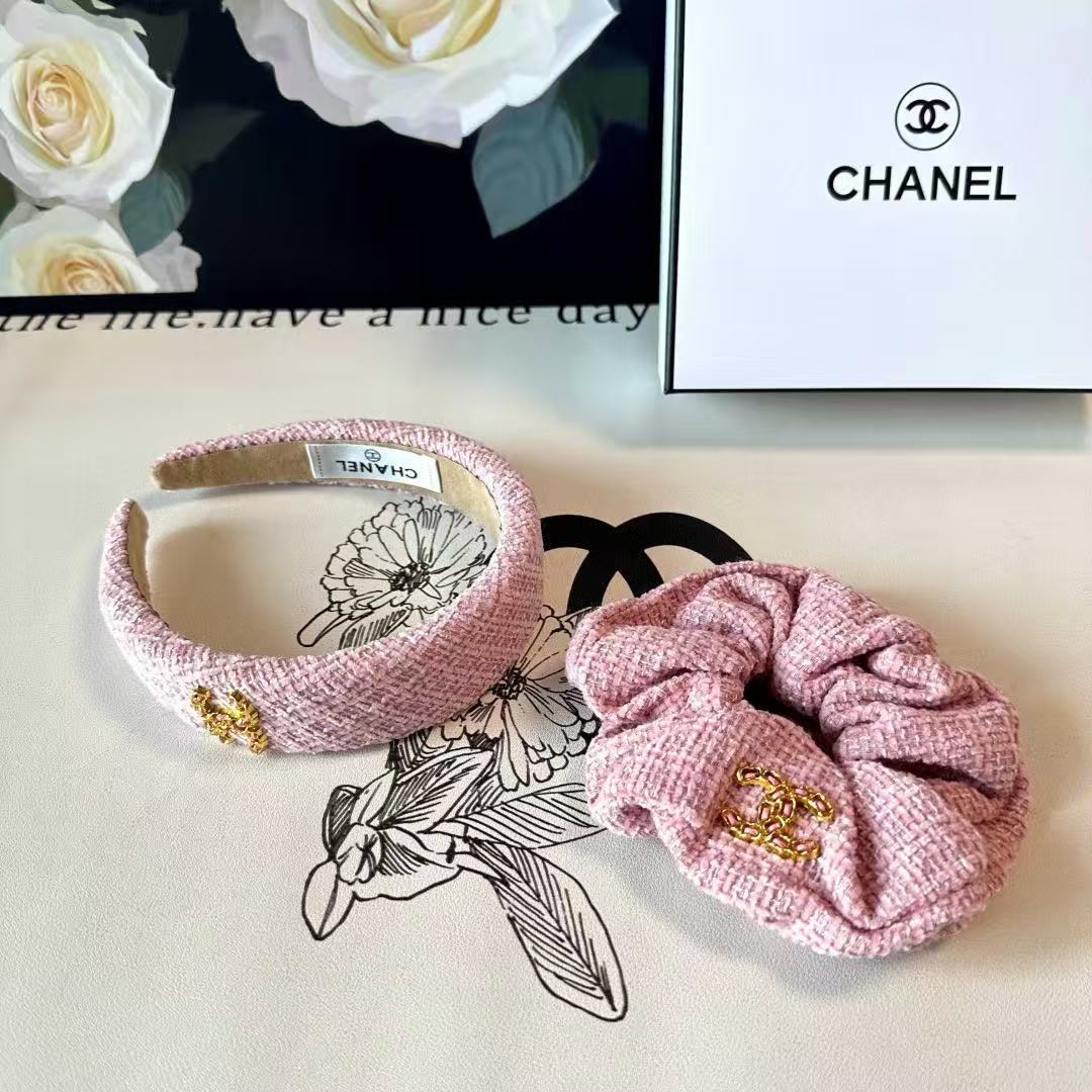 Chanel New Two-Piece Headband Set + Hair Tie