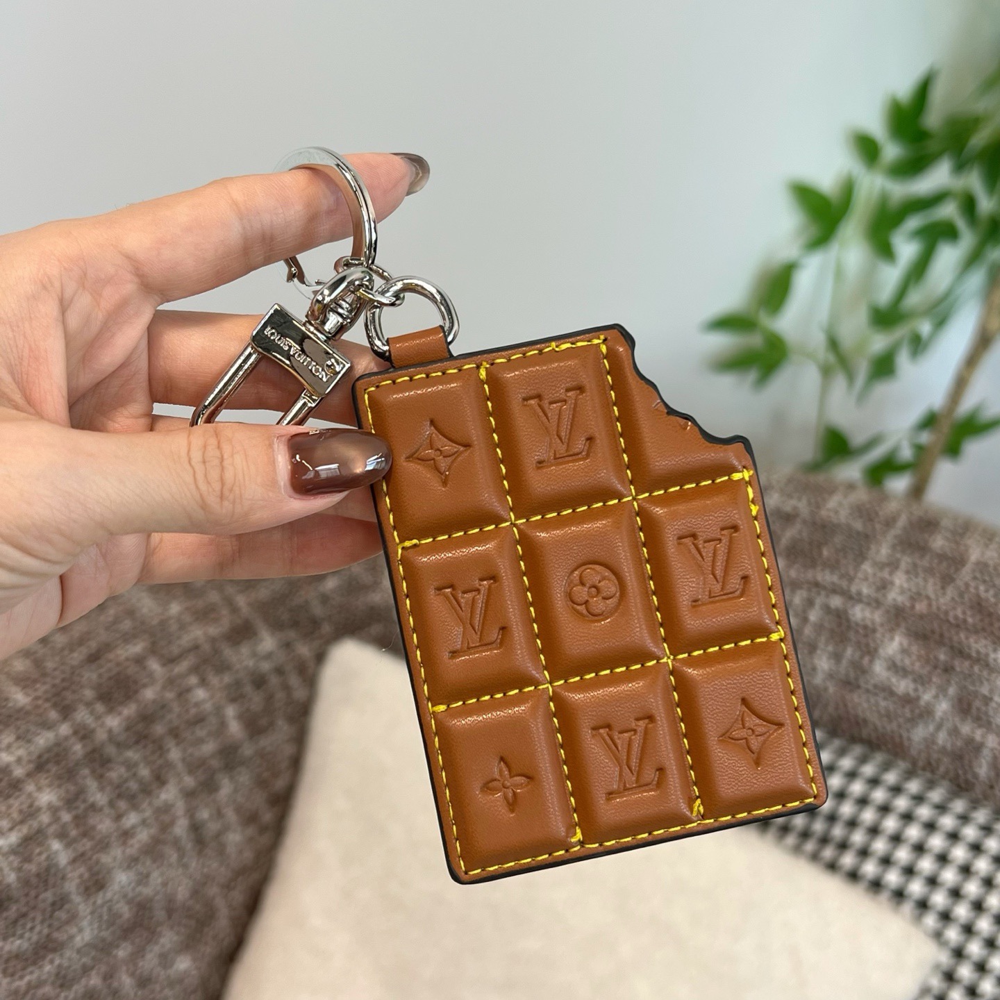 LV Chocolate Bar Figurine Key Holder And Bag Charm