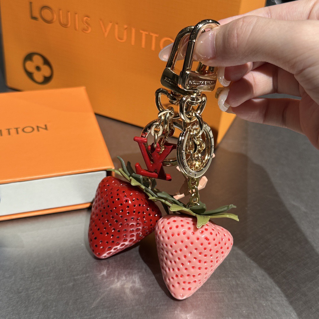 LV Strawberry Bag Charm Keychain