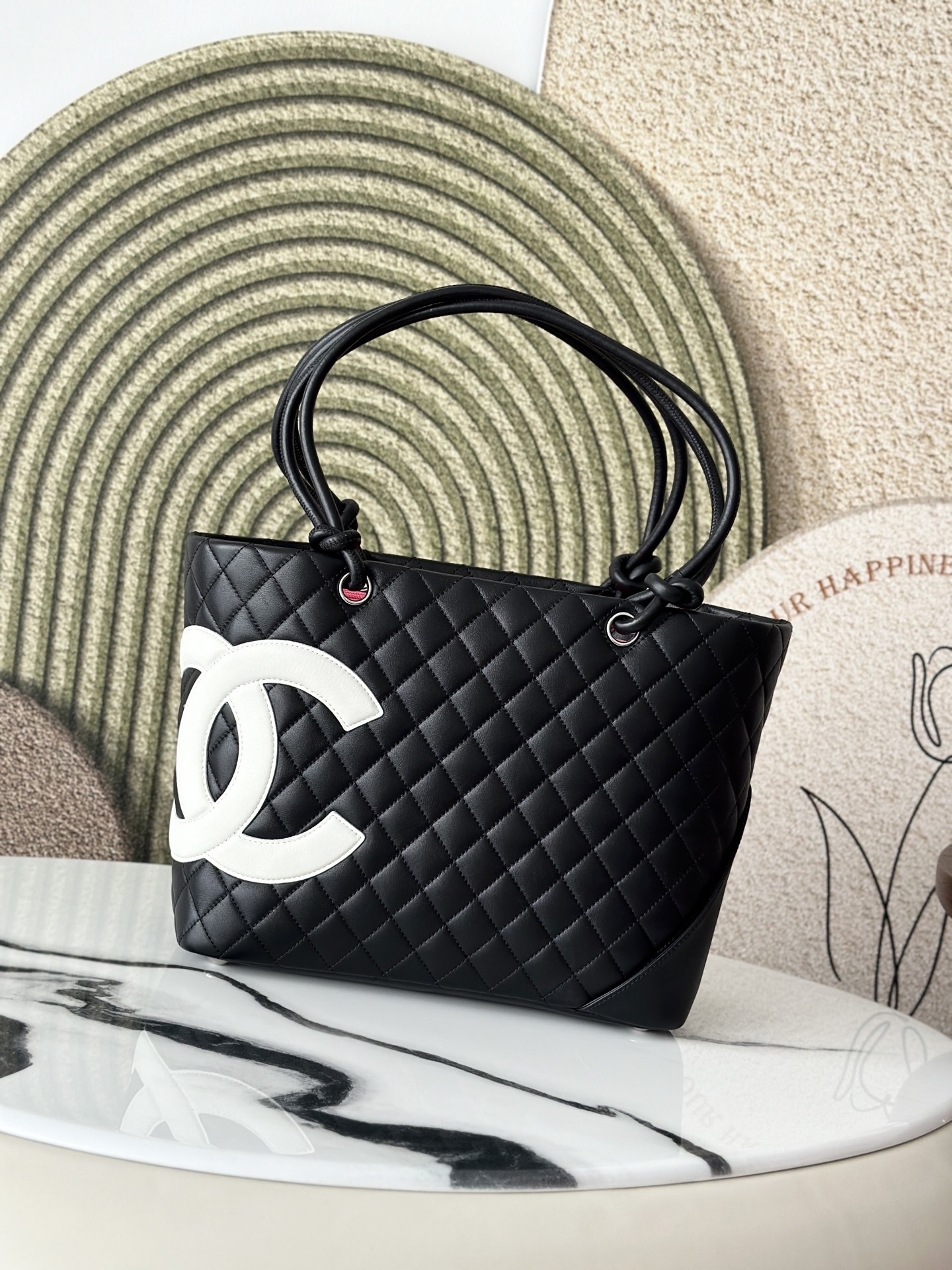 Chanel Vintage Black Cambon Ohanel Tote Bag
