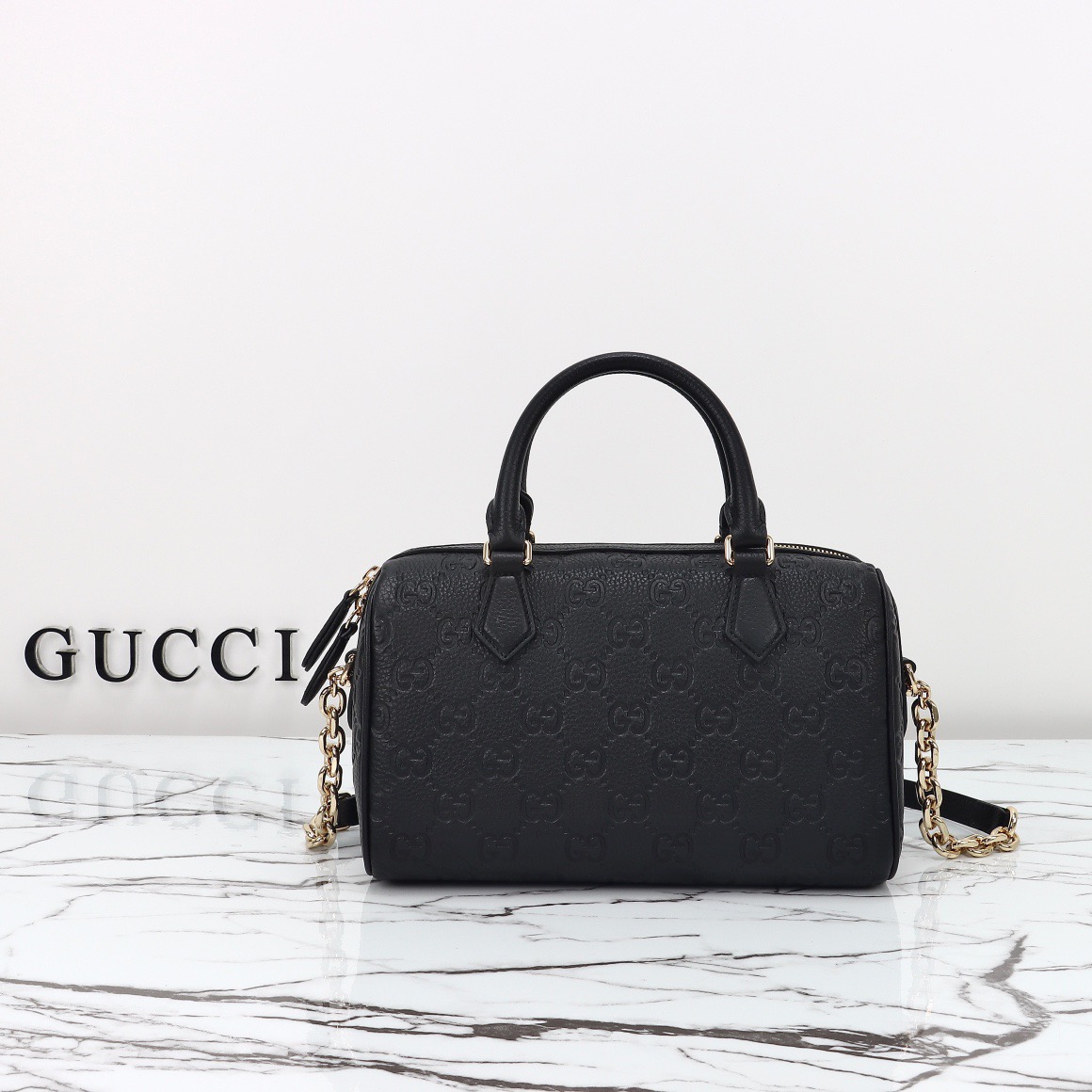 Gucci GG Emblem Medium Boston Black