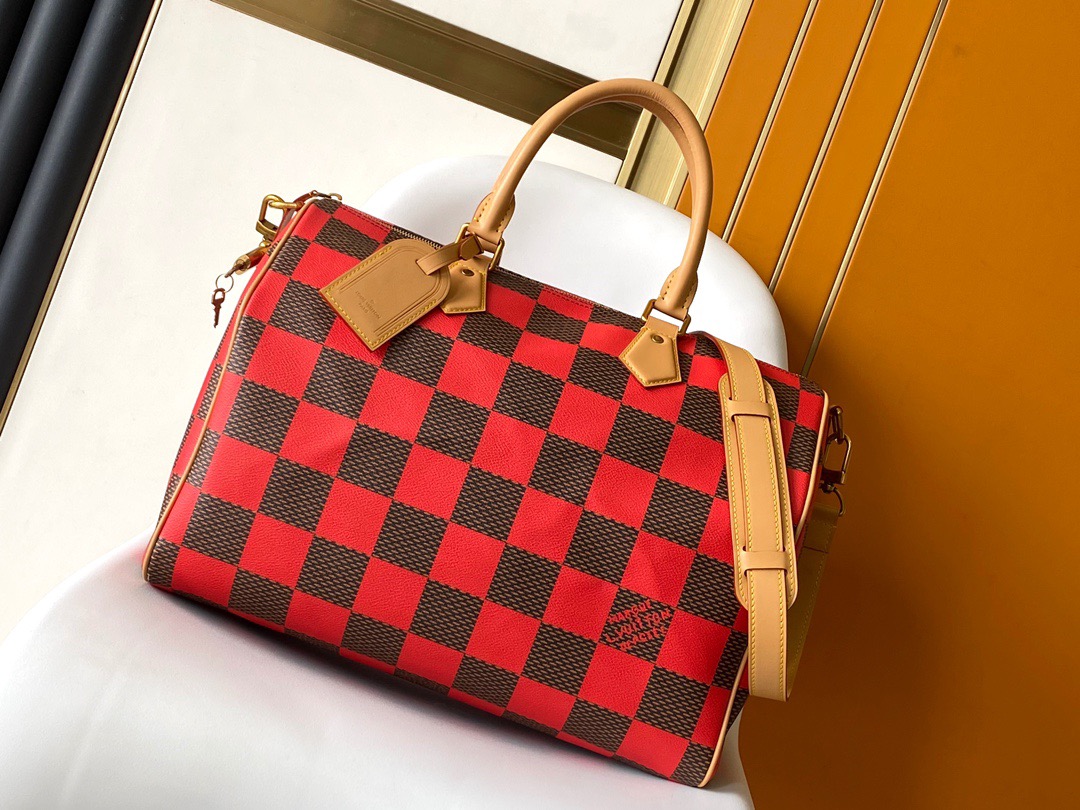 LV Damier Pop Speedy Bandoulière 40 Bag Jaune Mat
