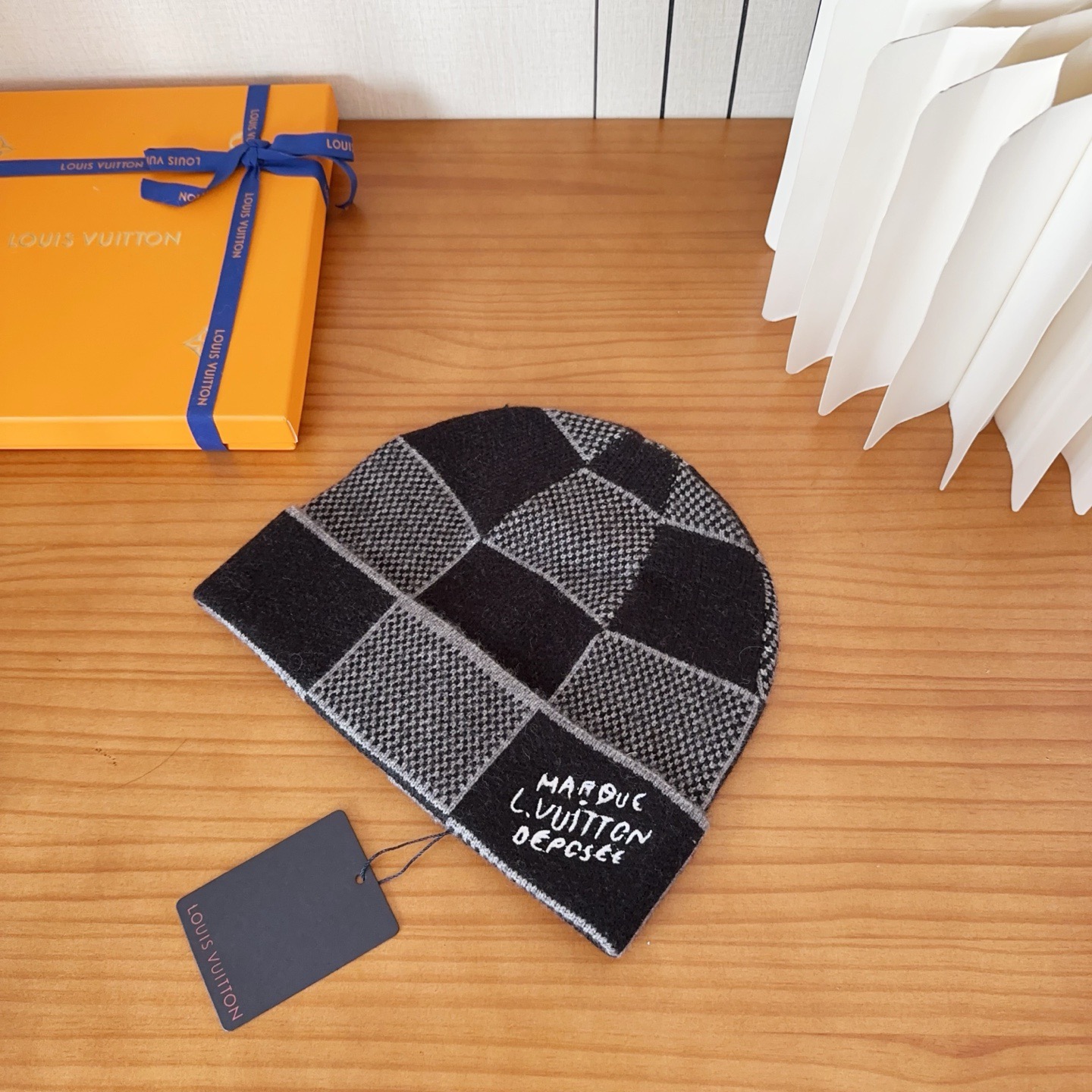 LV Damier Heritage Beanie Black