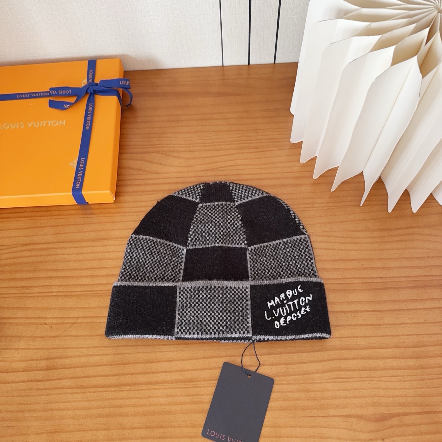 LV Damier Heritage Beanie Black