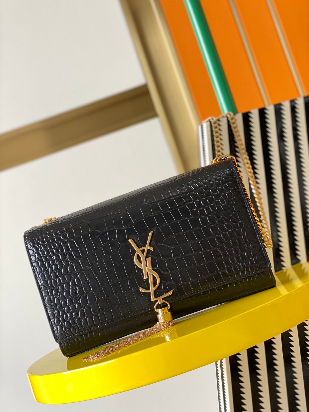 YSL Kate 24cm Crocodile Pattern Bag - Top Quality
