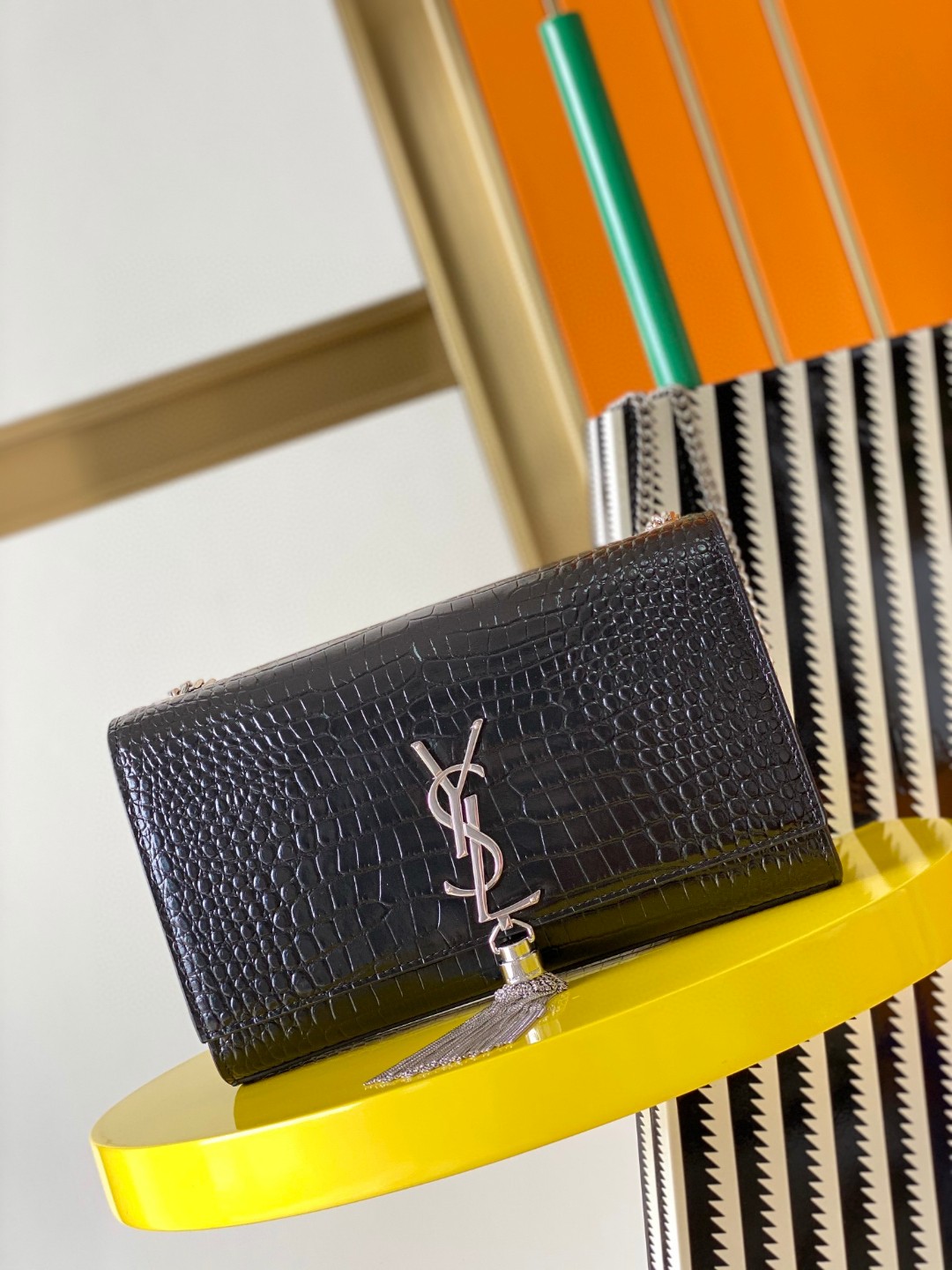 YSL Kate 24cm Crocodile Pattern Bag - Top Quality