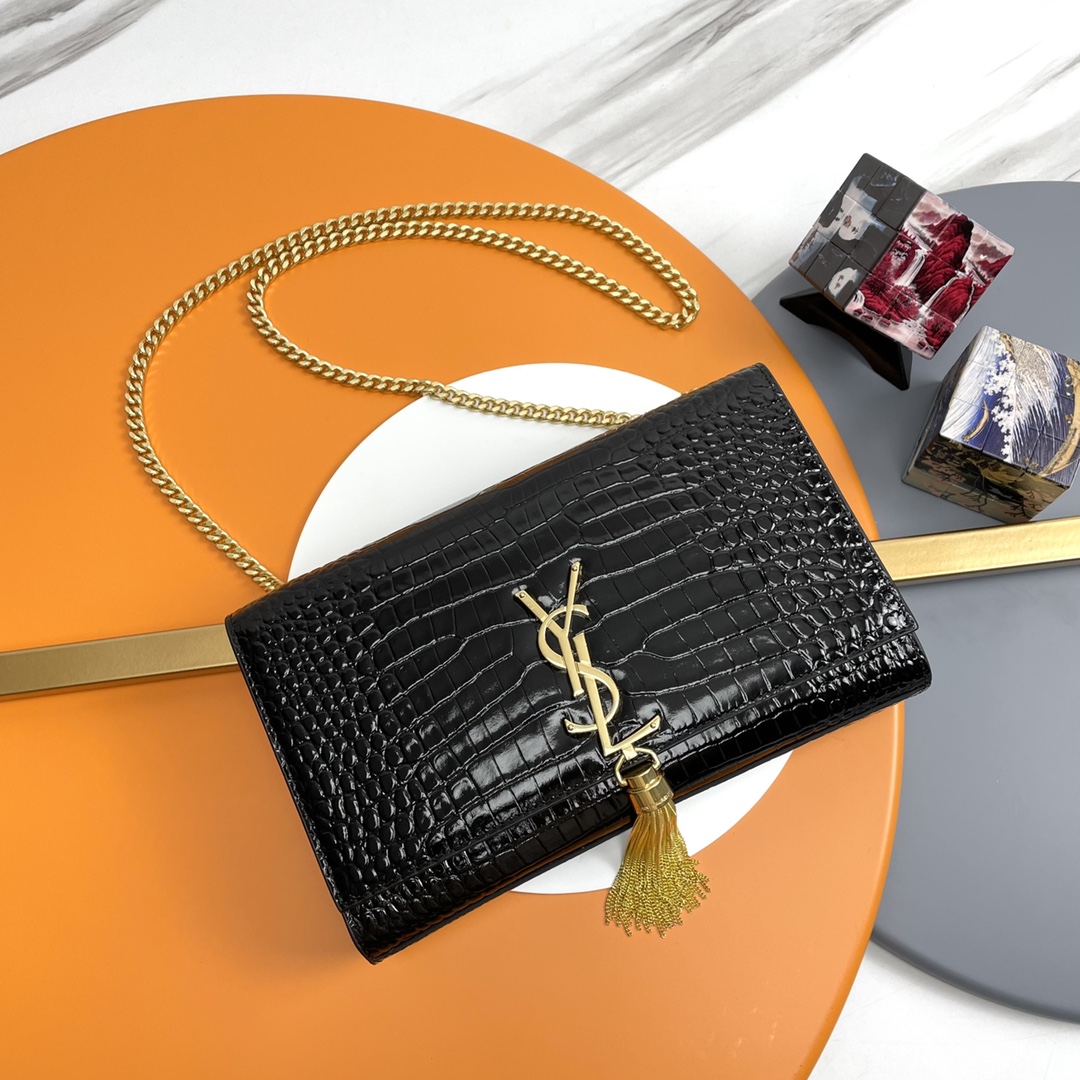 YSL Kate 24cm Crocodile Pattern Bag - 10A