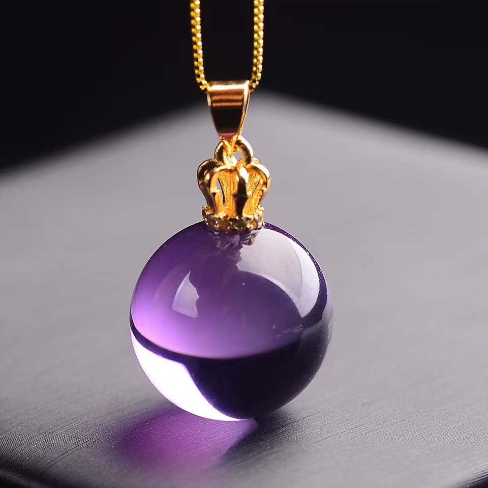 【Love luck】Random button+necklace natural amethyst love bead pendant
