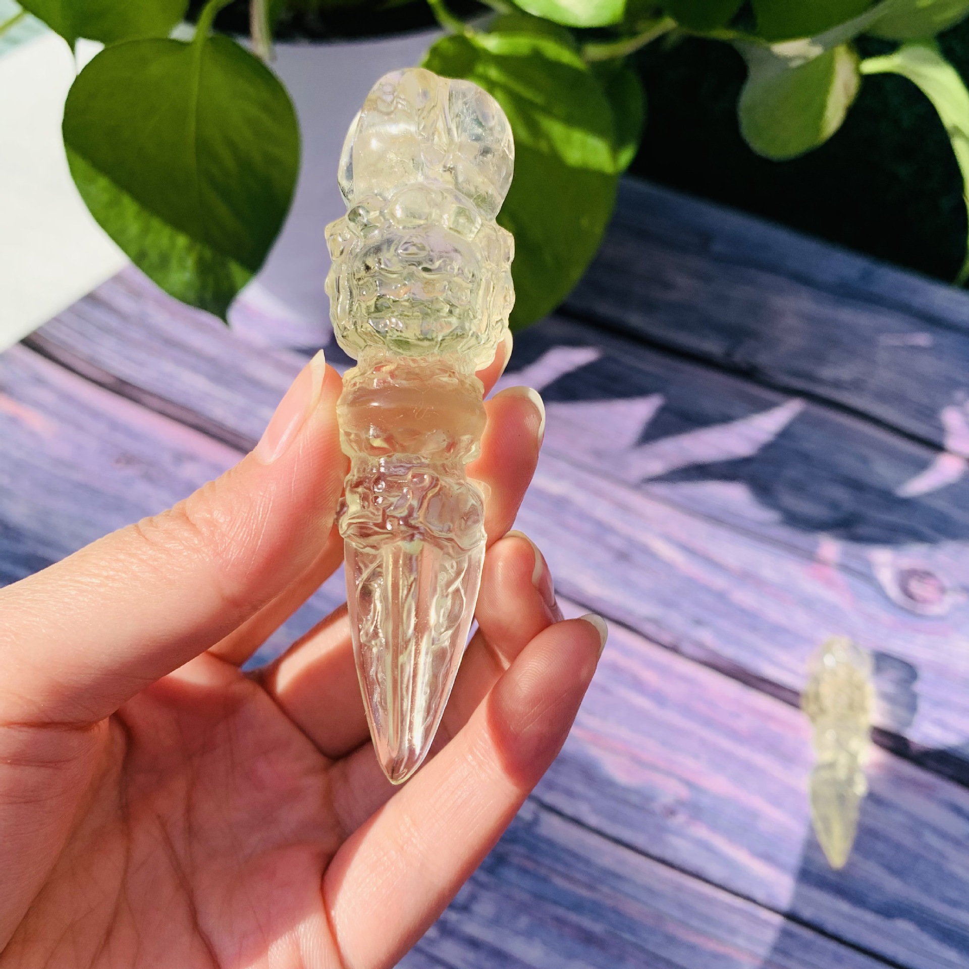【Love luck】Natural yellow crystal exorcism diamond demon slaying pestle