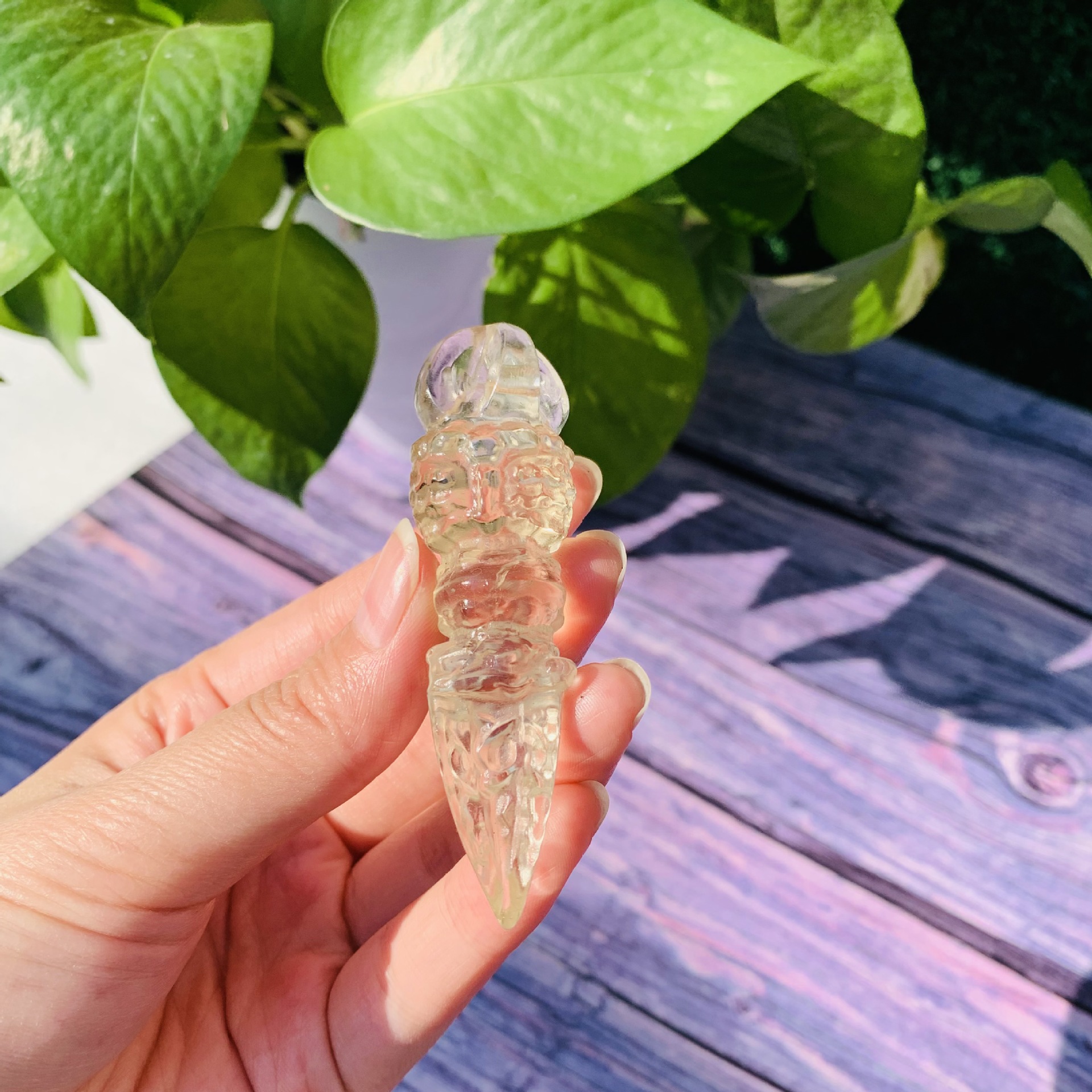 【Love luck】Natural yellow crystal exorcism diamond demon slaying pestle