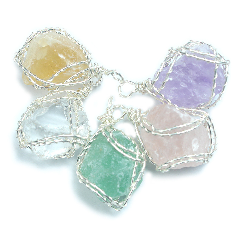 【Love luck】5 natural crystal gemstone pendant necklaces