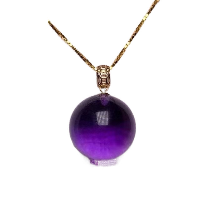 【Love luck】Random button+necklace natural amethyst love bead pendant