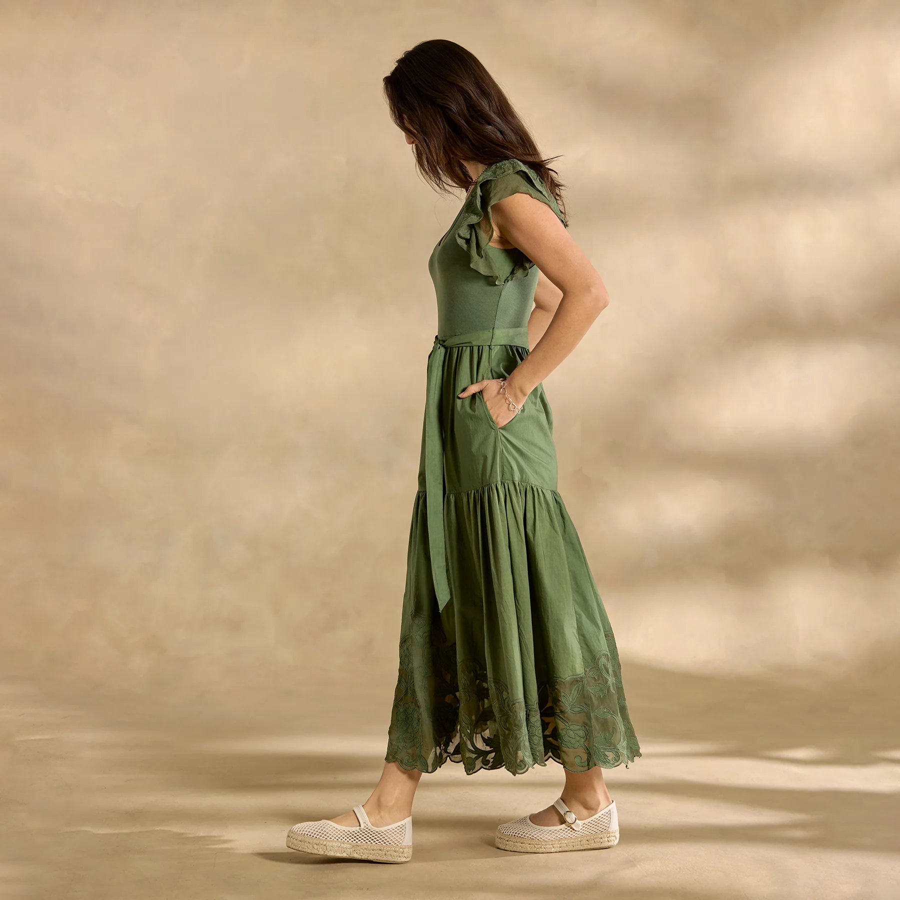 Madera Mixed-Media Dress, Petite