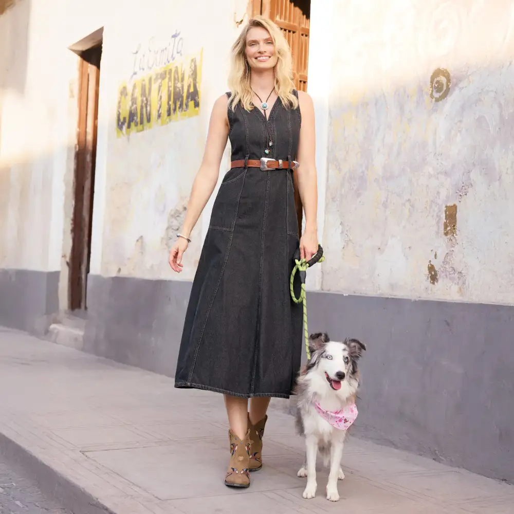 Poppy Denim Dress, Petite