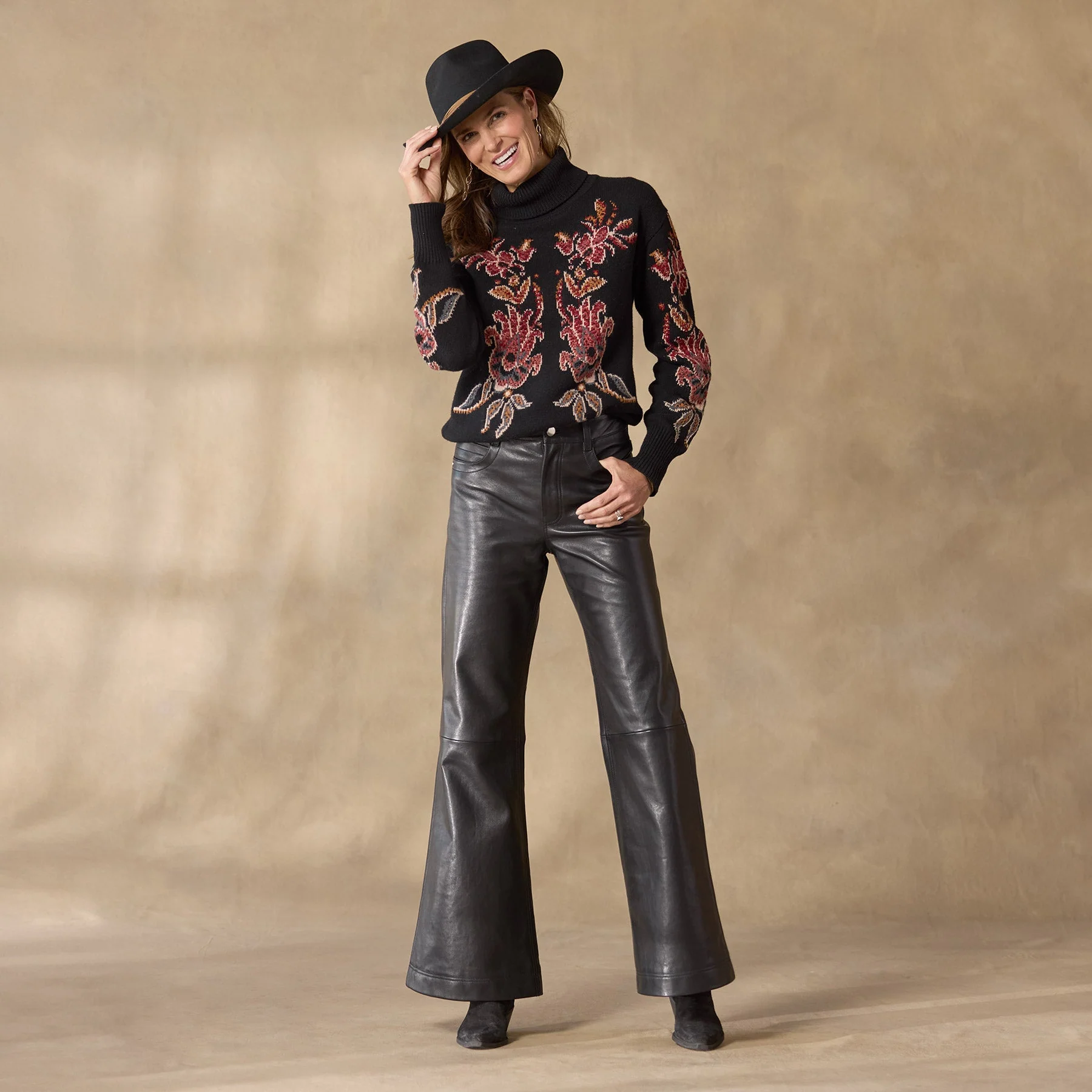 St Anton Wideleg Leather Pants