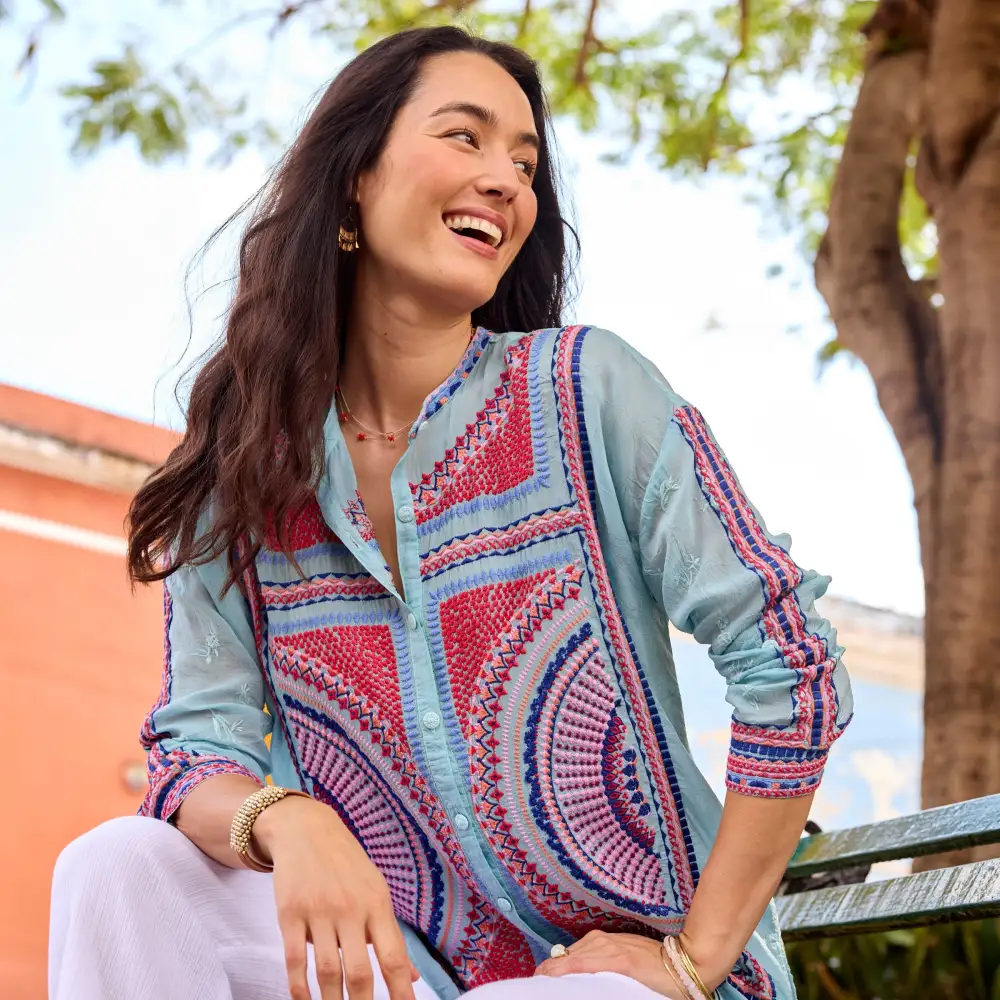 Audrey Mandarin Collar Shirt