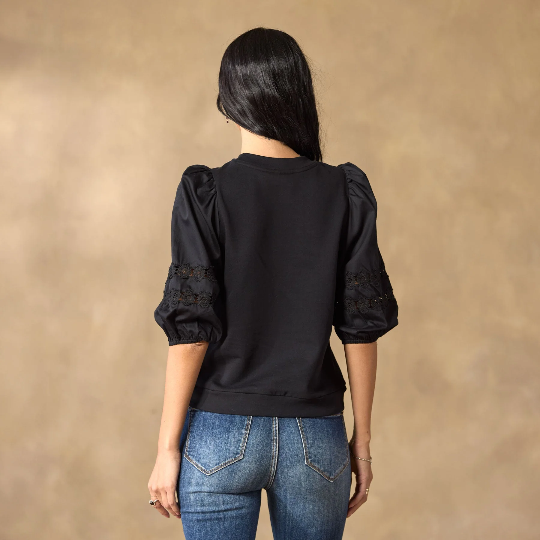 Melanie Mixed Media Sweatshirt