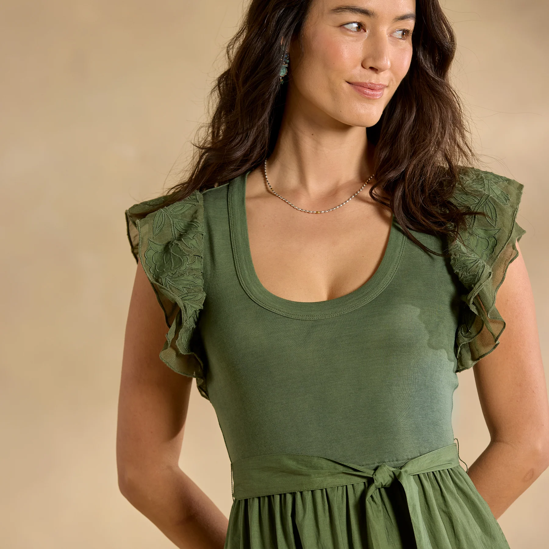 Madera Mixed-Media Dress, Petite