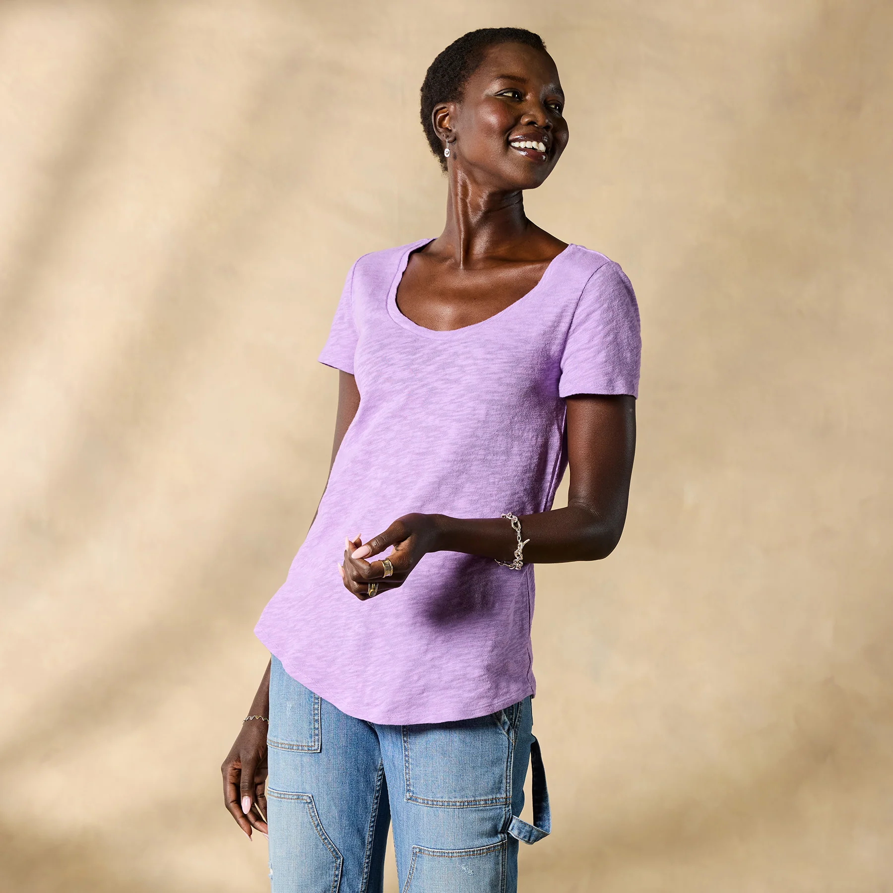 Ultimate Airy Slub Scoopneck Tee