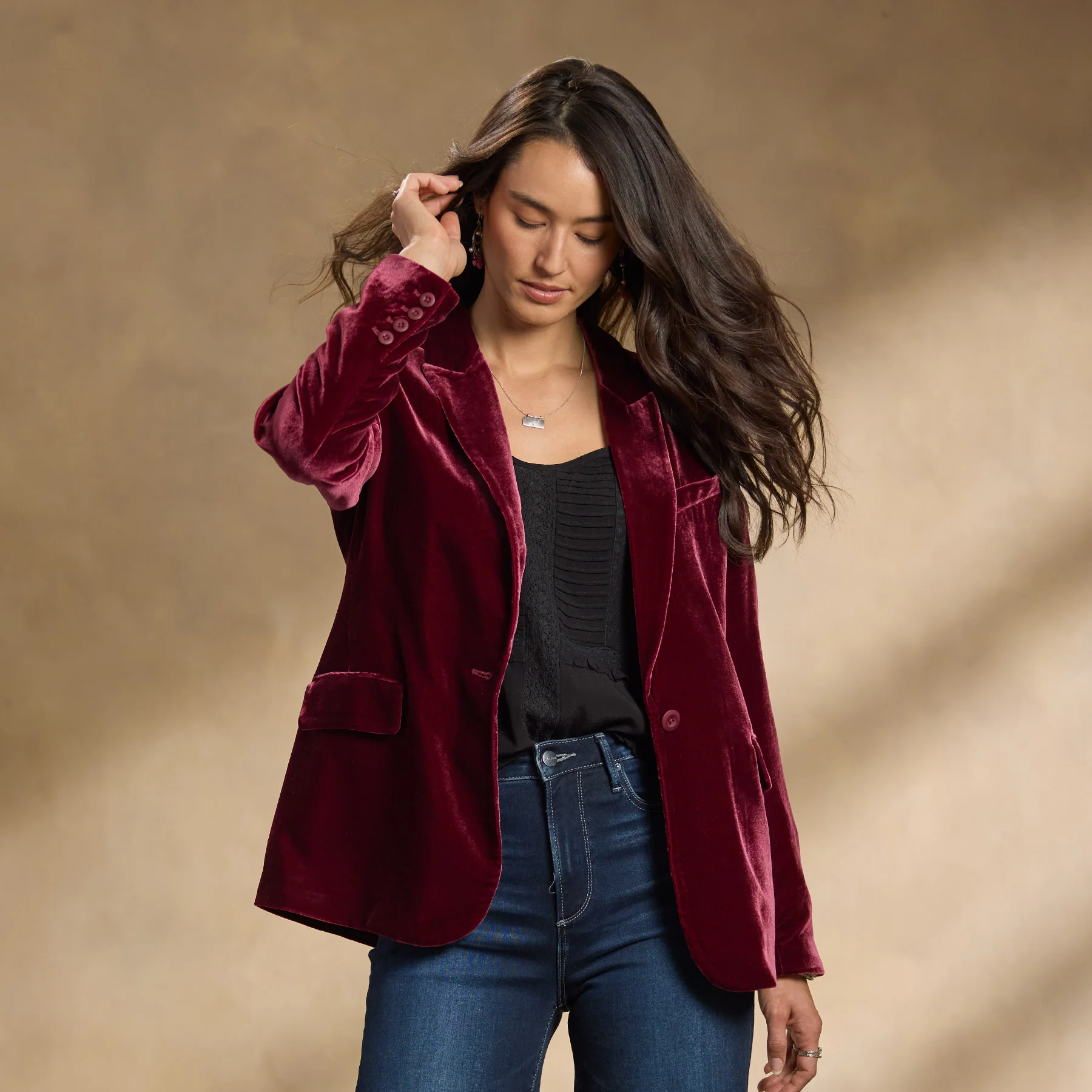 Ravell Velvet Blazer, Petite