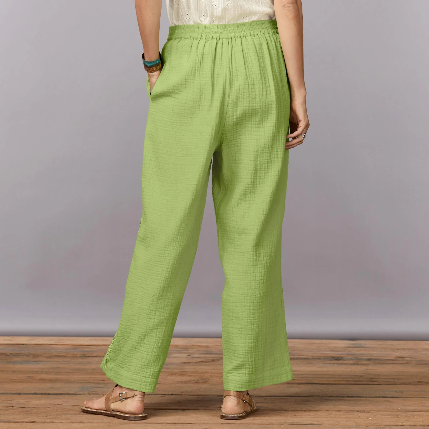 Morgana Embroidered Pants, Petite