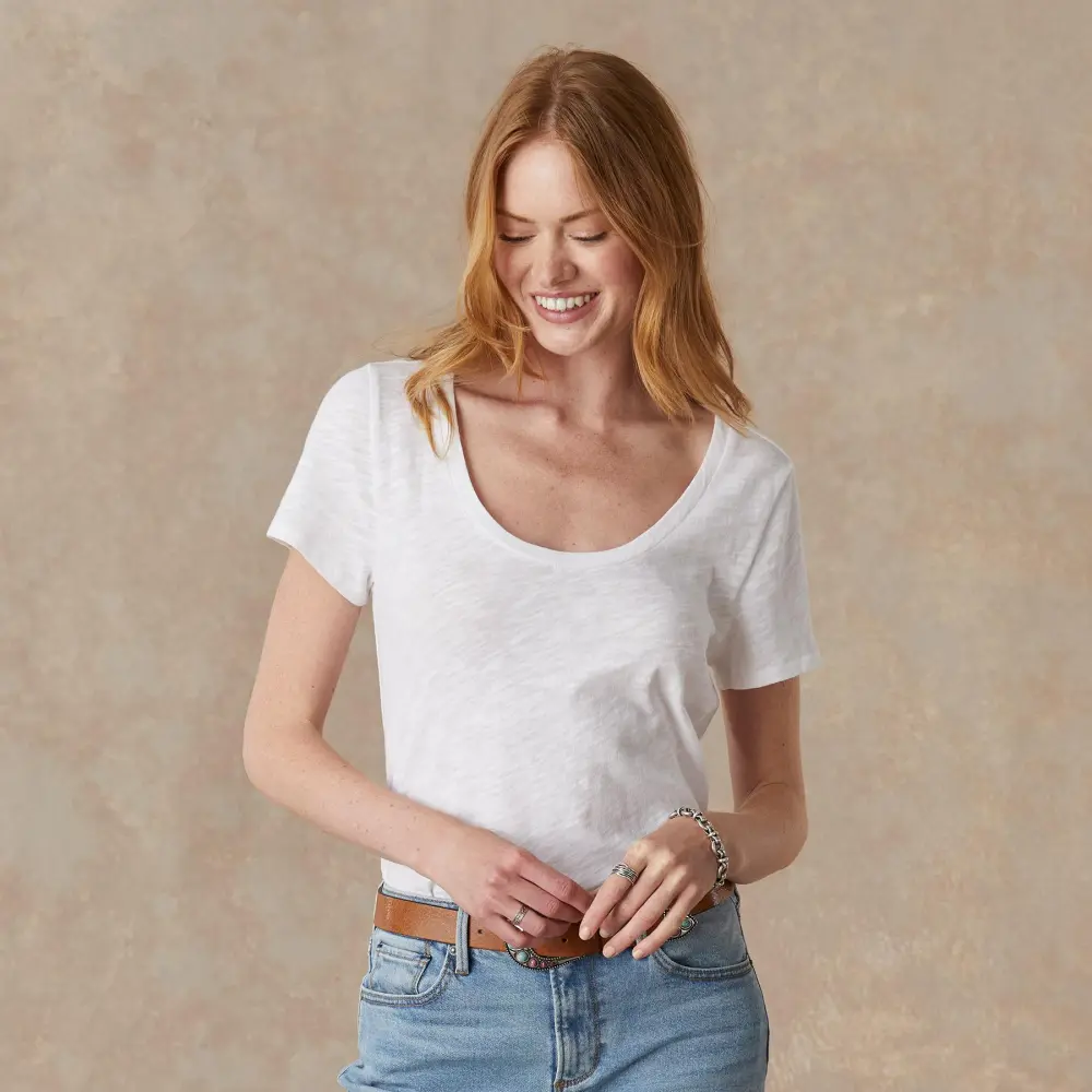Ultimate Airy Slub Scoopneck Tee
