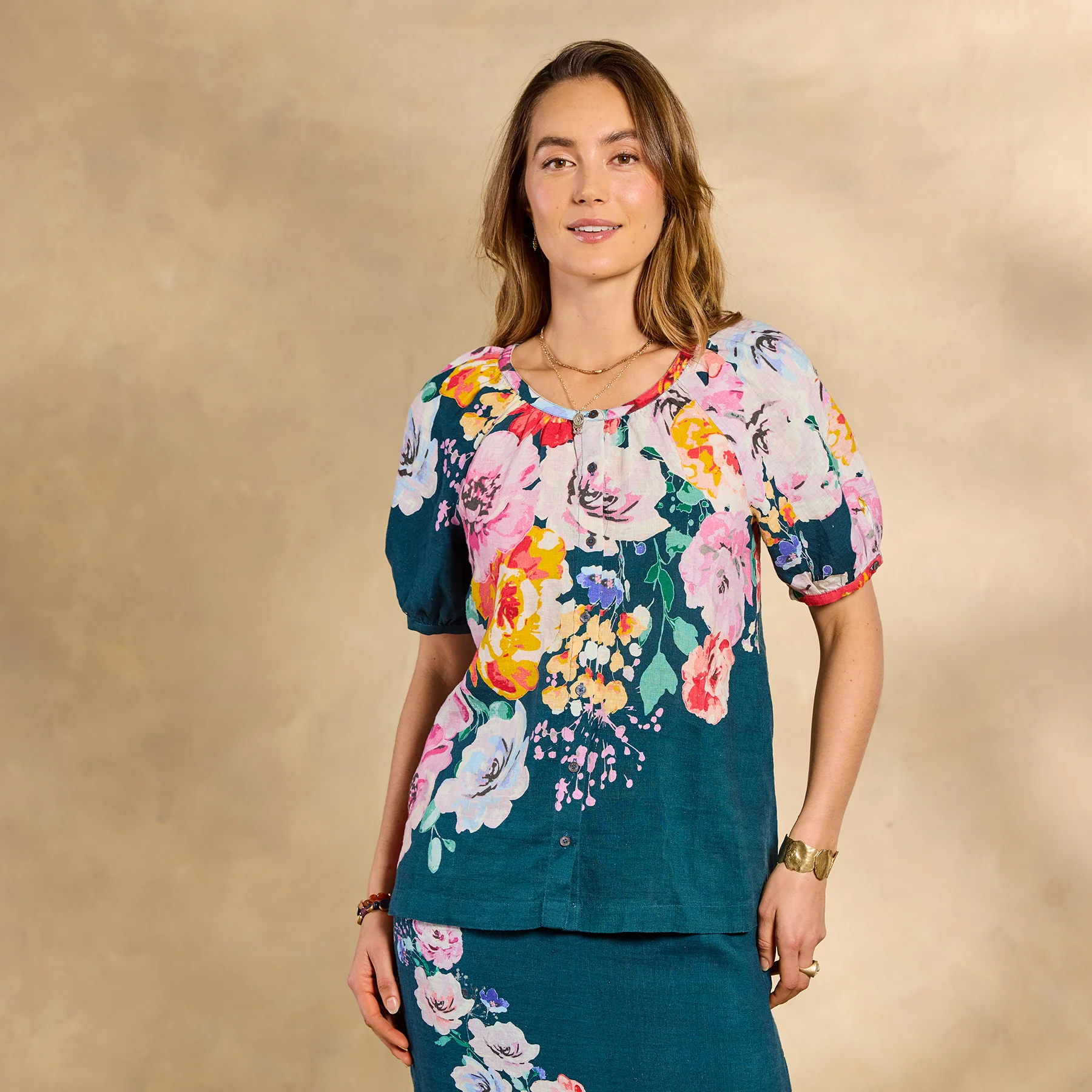 Graceful Verenia Linen Top, Petite