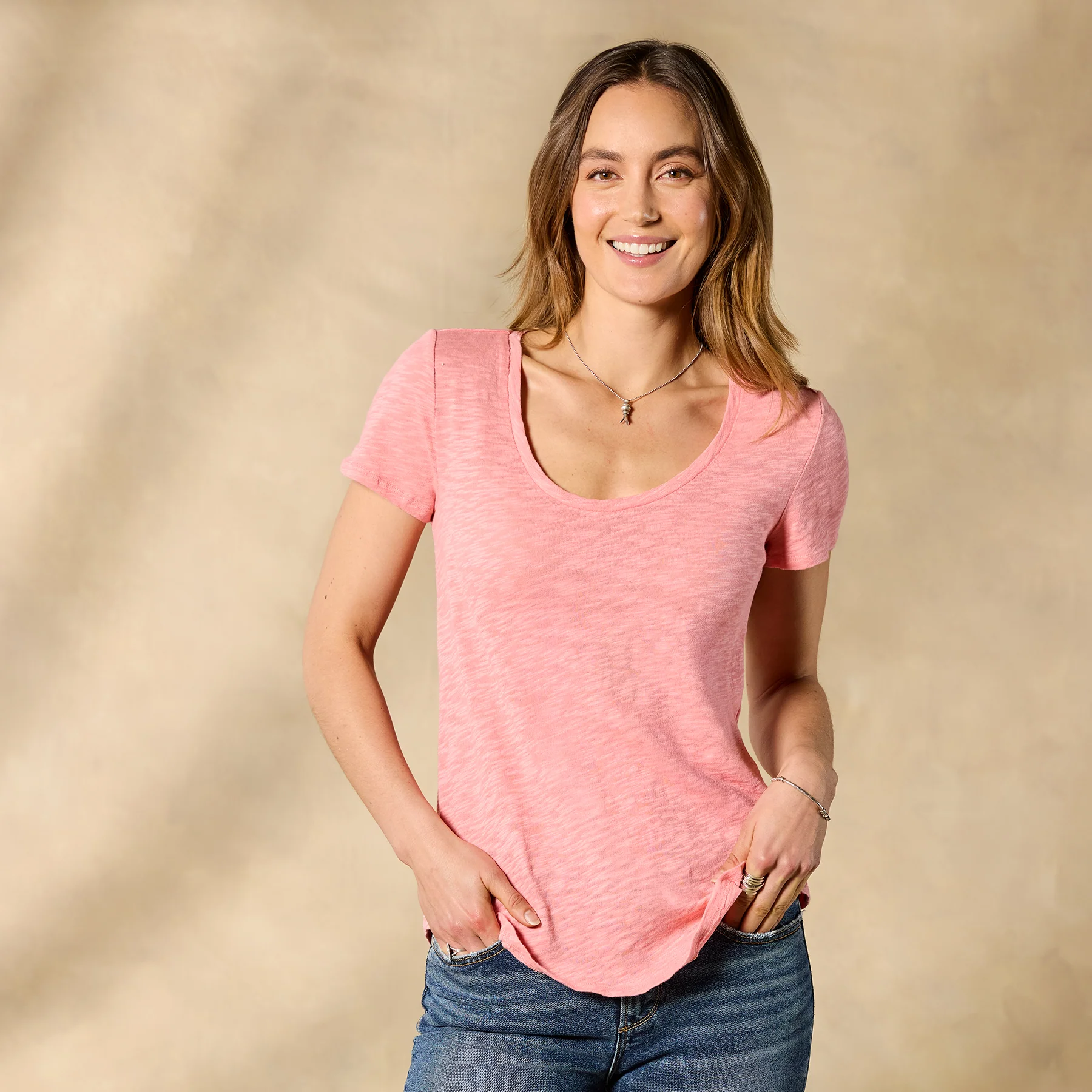 Ultimate Airy Slub Scoopneck Tee