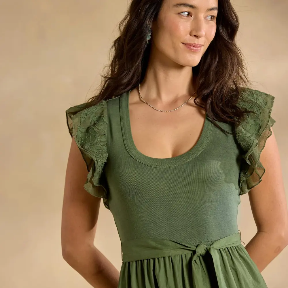 Madera Mixed-Media Dress