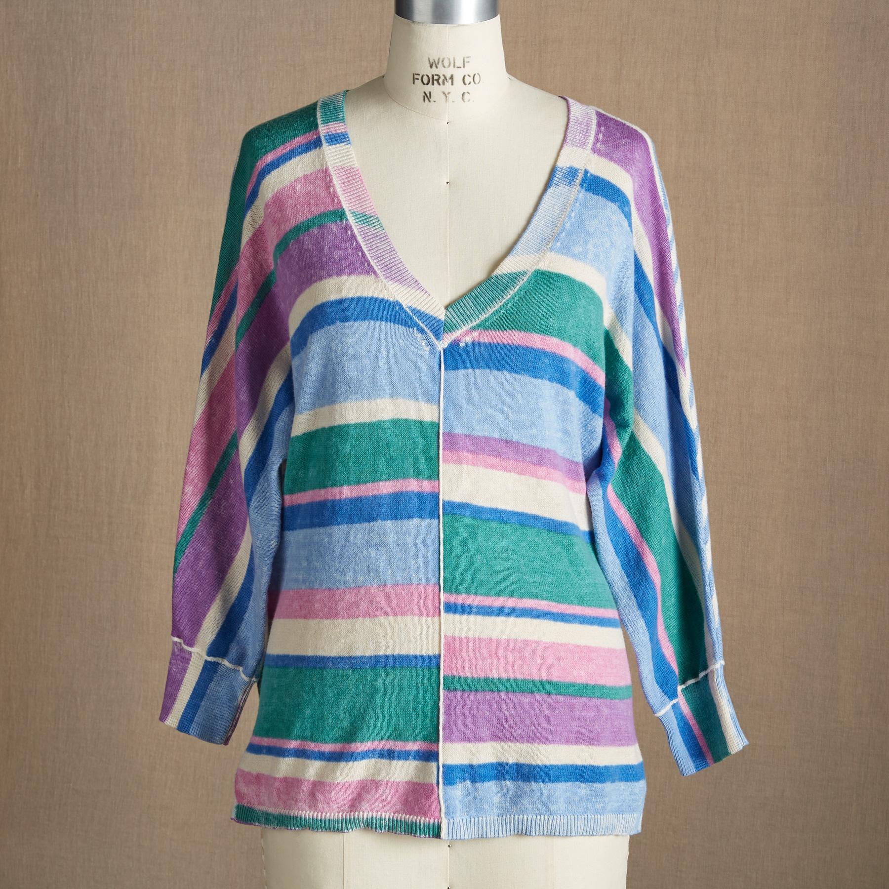 Johanna Striped Sweater, Petite